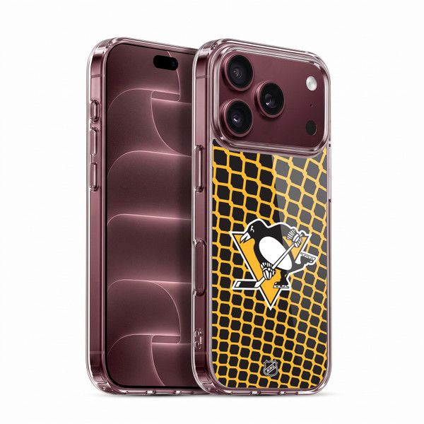 NHL Pittsburgh Penguins Net Pattern Soft Gel Case for Apple iPhone 18 Pro