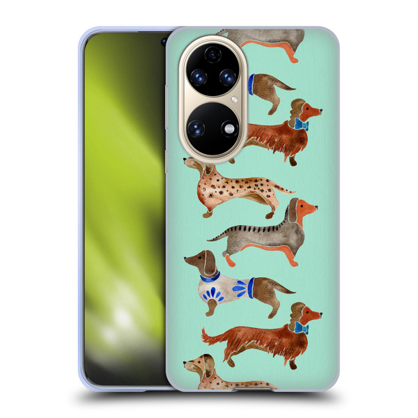 Cat Coquillette Animals Blue Dachshunds Soft Gel Case for Huawei P50