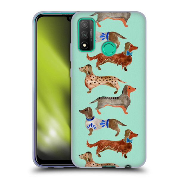 Cat Coquillette Animals Blue Dachshunds Soft Gel Case for Huawei P Smart (2020)