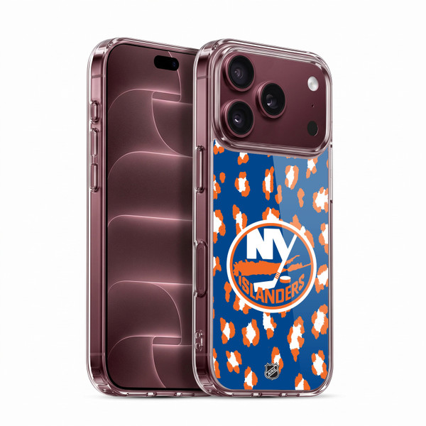 NHL New York Islanders Leopard Pattern Soft Gel Case for Apple iPhone 18 Pro