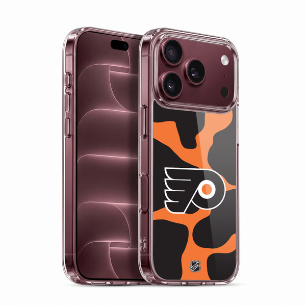 NHL Philadelphia Flyers Cow Pattern Soft Gel Case for Apple iPhone 18 Pro