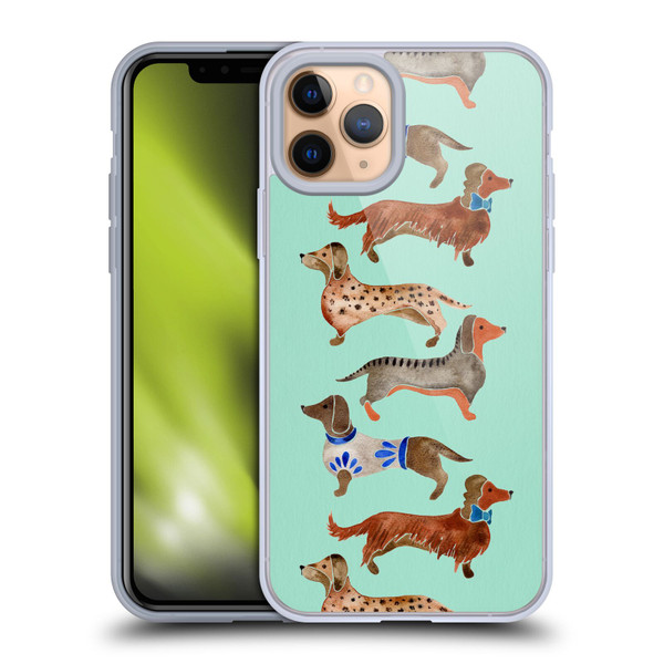 Cat Coquillette Animals Blue Dachshunds Soft Gel Case for Apple iPhone 11 Pro