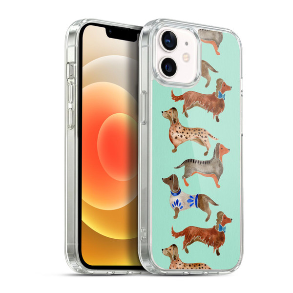 Cat Coquillette Animals Blue Dachshunds Soft Gel Case for Apple iPhone 12 / iPhone 12 Pro & MagSafe
