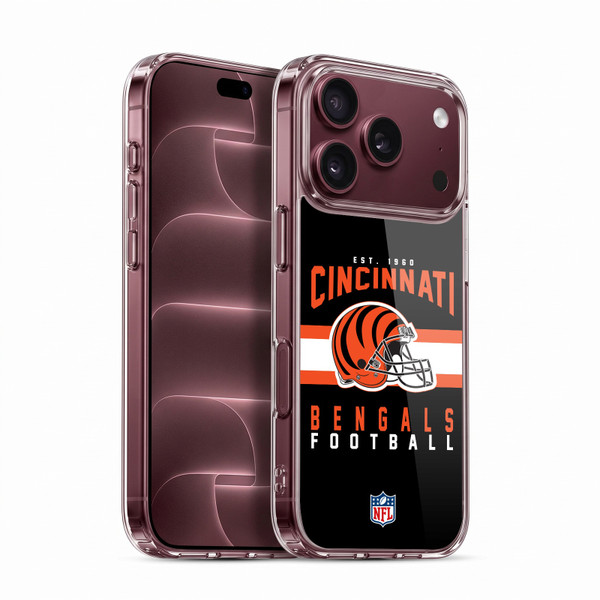 NFL Cincinnati Bengals Graphics Helmet Typography Soft Gel Case for Apple iPhone 18 Pro