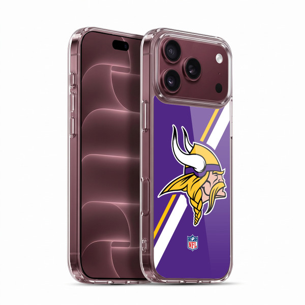 NFL Minnesota Vikings Logo Stripes Soft Gel Case for Apple iPhone 18 Pro Max