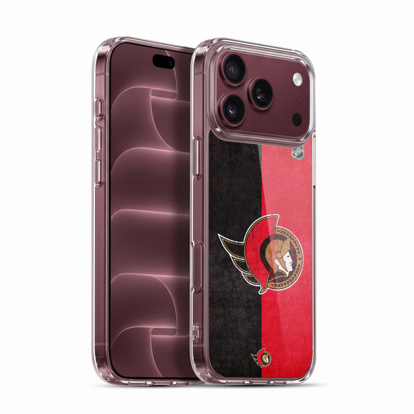 NHL Ottawa Senators Half Distressed Soft Gel Case for Apple iPhone 18 Pro Max