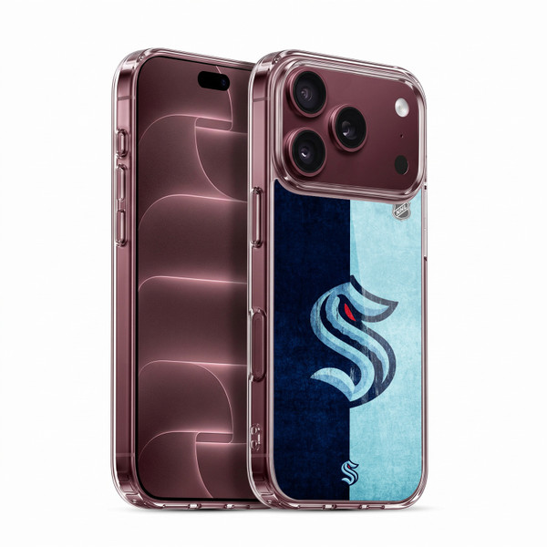 NHL Seattle Kraken Half Distressed Soft Gel Case for Apple iPhone 18 Pro