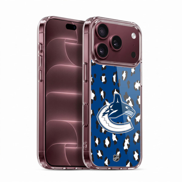 NHL Vancouver Canucks Leopard Pattern Soft Gel Case for Apple iPhone 18 Pro