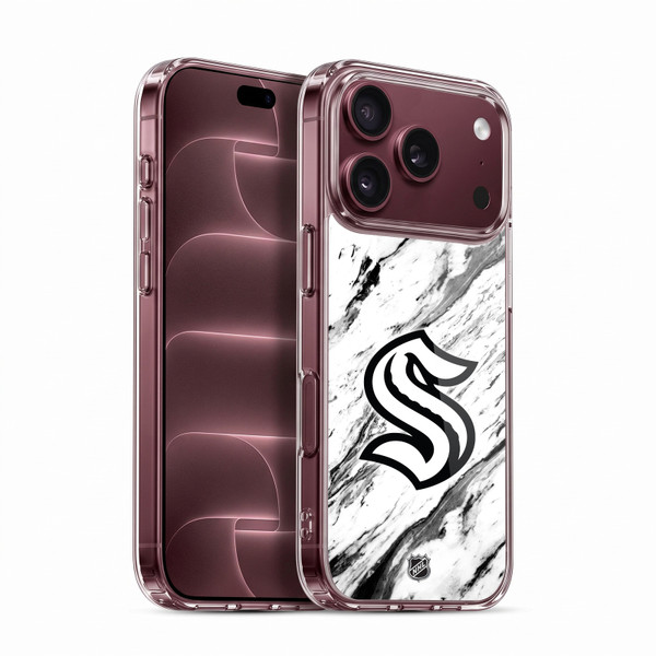 NHL Seattle Kraken Marble Soft Gel Case for Apple iPhone 18 Pro