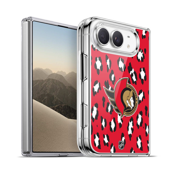 NHL Ottawa Senators Leopard Pattern Soft Gel Case for Apple iPhone Duo