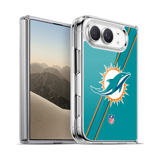 NFL Miami Dolphins Logo Stripes Soft Gel Case for Apple iPhone Duo