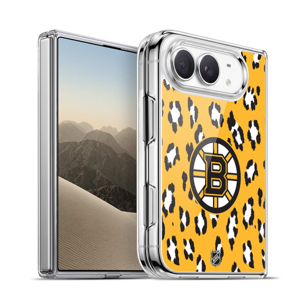 NHL Boston Bruins Leopard Pattern Soft Gel Case for Apple iPhone Duo
