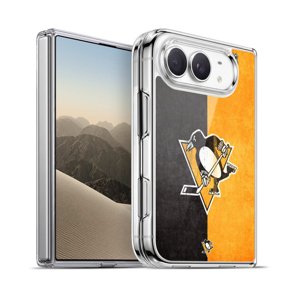 NHL Pittsburgh Penguins Half Distressed Soft Gel Case for Apple iPhone Duo