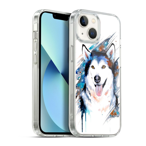 Pixie Cold Animals Husky Soft Gel Case for Apple iPhone 13
