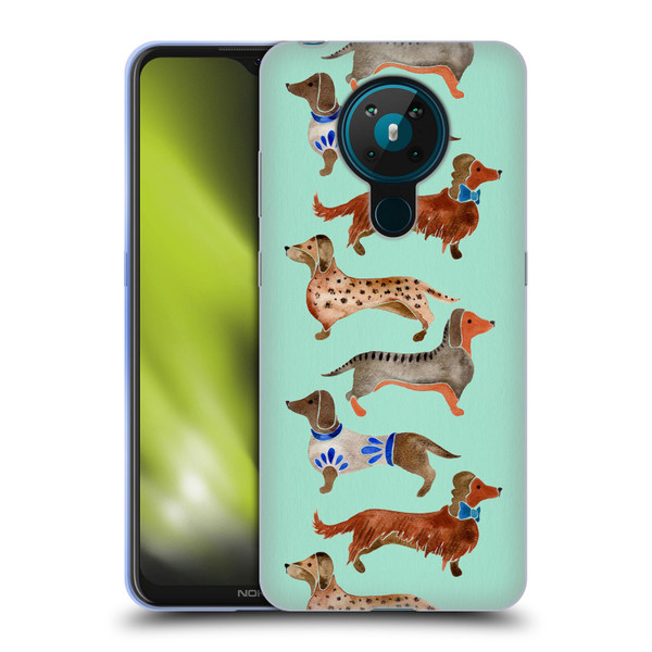 Cat Coquillette Animals Blue Dachshunds Soft Gel Case for Nokia 5.3