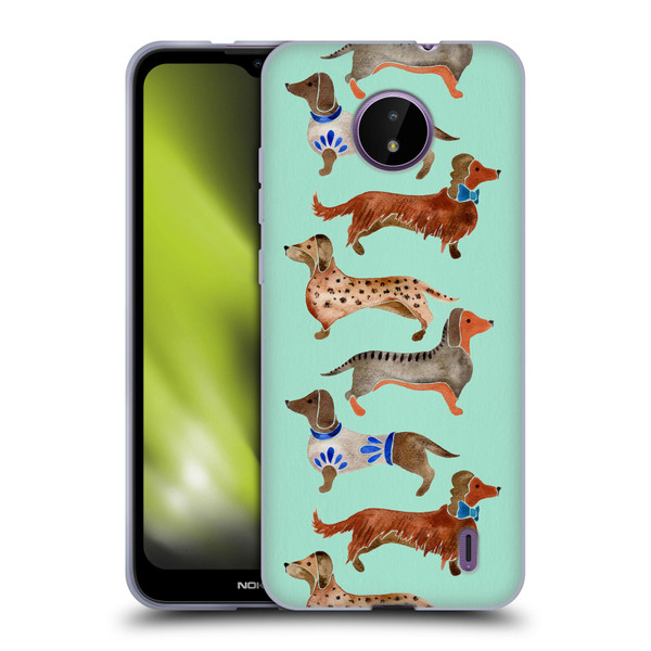 Cat Coquillette Animals Blue Dachshunds Soft Gel Case for Nokia C10 / C20