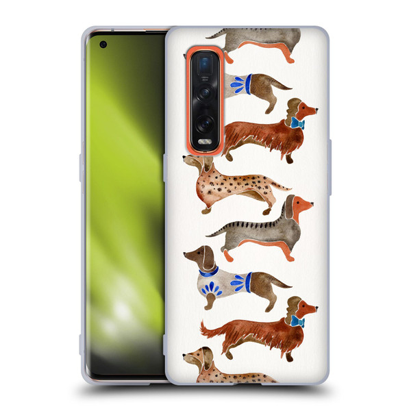 Cat Coquillette Animals Dachshunds Soft Gel Case for OPPO Find X2 Pro 5G