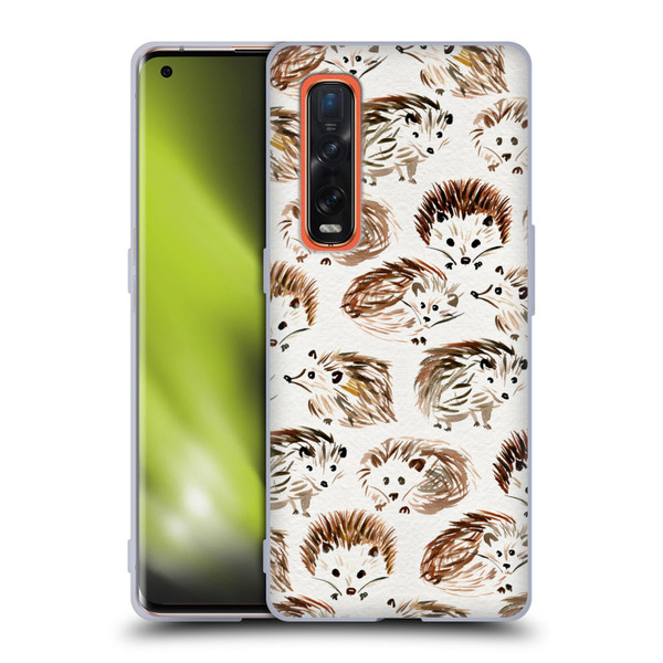 Cat Coquillette Animals Hedgehogs Soft Gel Case for OPPO Find X2 Pro 5G