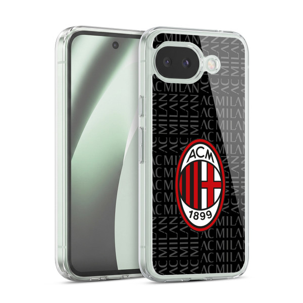 AC Milan Crest Patterns Red And Grey Soft Gel Case for Google Pixel 10a