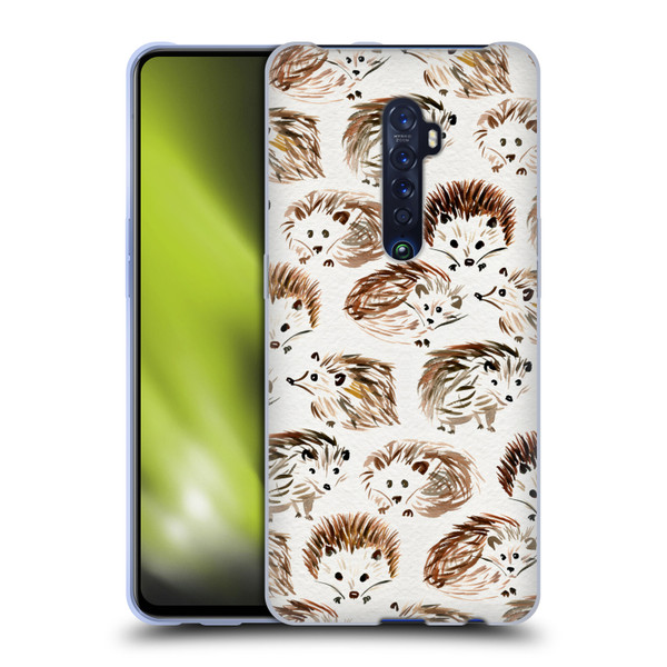 Cat Coquillette Animals Hedgehogs Soft Gel Case for OPPO Reno 2