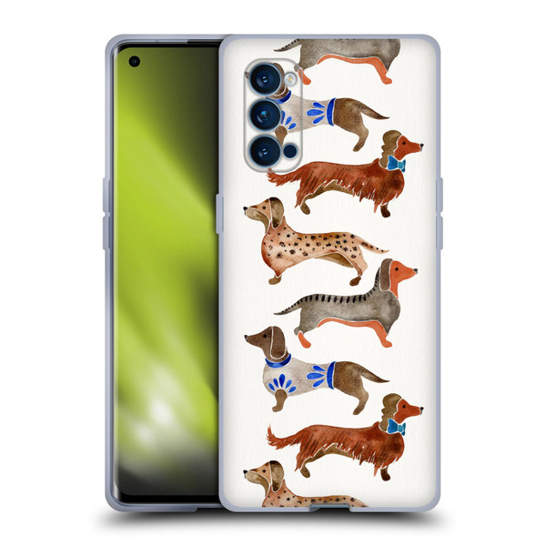 Cat Coquillette Animals Dachshunds Soft Gel Case for OPPO Reno 4 Pro 5G