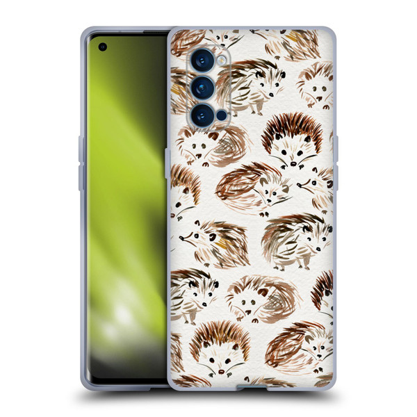 Cat Coquillette Animals Hedgehogs Soft Gel Case for OPPO Reno 4 Pro 5G