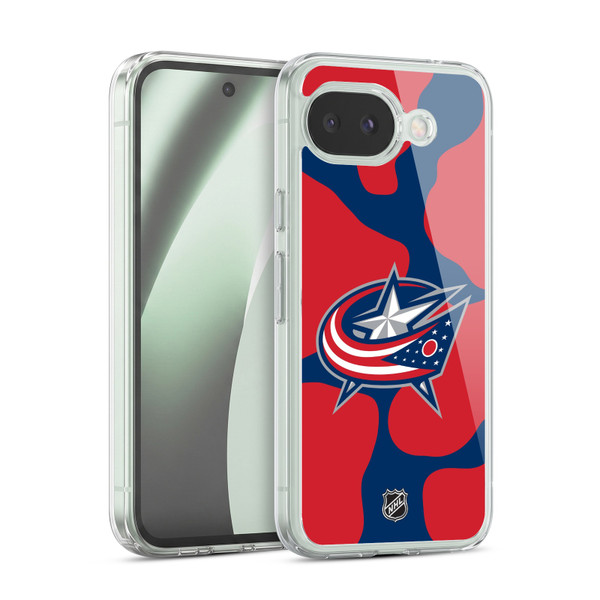 NHL Columbus Blue Jackets Cow Pattern Soft Gel Case for Google Pixel 10a
