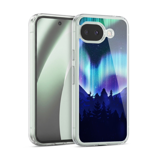 Head Case Designs Northern Lights Pine Woods Soft Gel Case for Google Pixel 10a