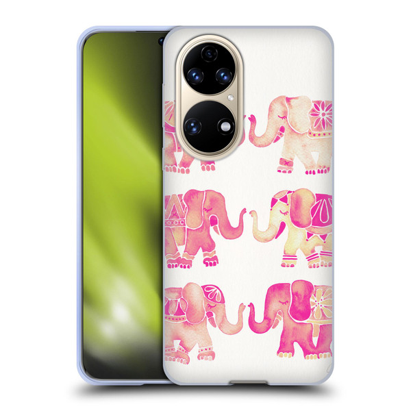 Cat Coquillette Animals 2 Pink Elephants Soft Gel Case for Huawei P50