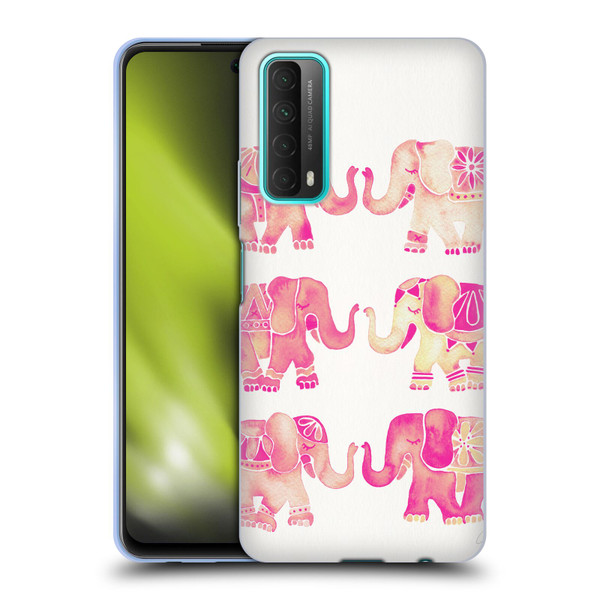 Cat Coquillette Animals 2 Pink Elephants Soft Gel Case for Huawei P Smart (2021)