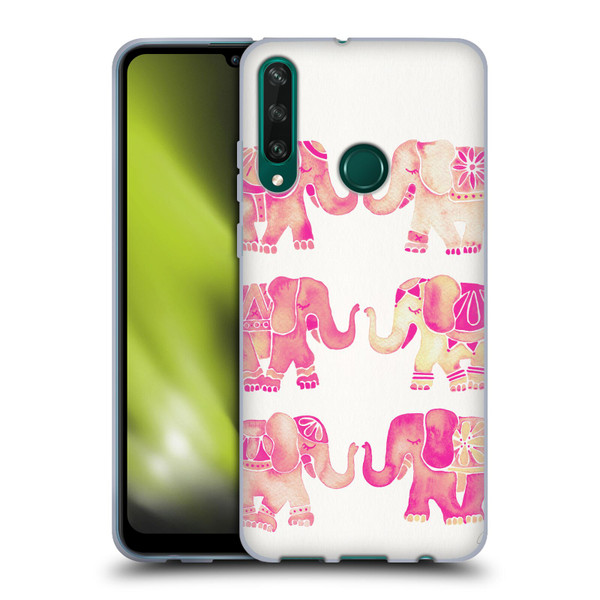 Cat Coquillette Animals 2 Pink Elephants Soft Gel Case for Huawei Y6p