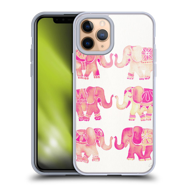 Cat Coquillette Animals 2 Pink Elephants Soft Gel Case for Apple iPhone 11 Pro