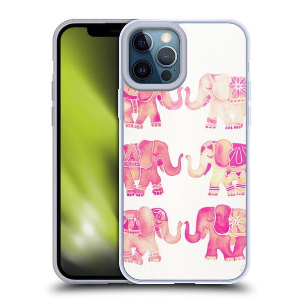 Cat Coquillette Animals 2 Pink Elephants Soft Gel Case for Apple iPhone 12 Pro Max