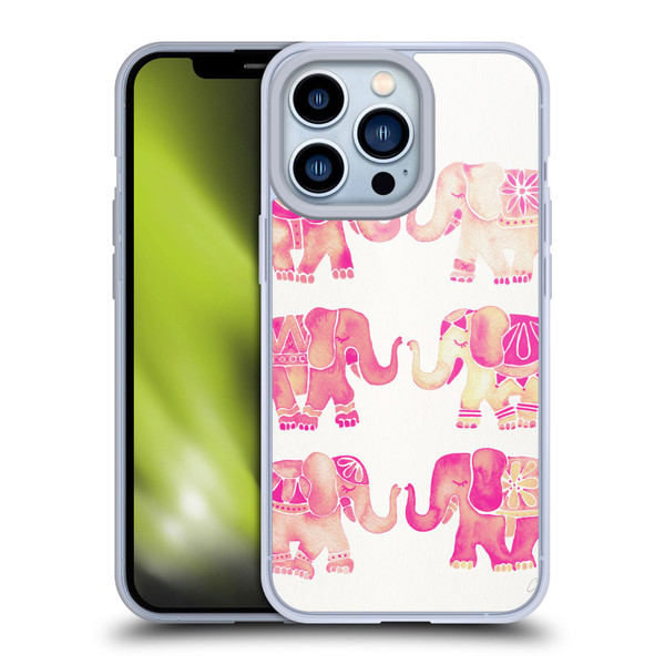 Cat Coquillette Animals 2 Pink Elephants Soft Gel Case for Apple iPhone 13 Pro