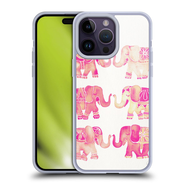 Cat Coquillette Animals 2 Pink Elephants Soft Gel Case for Apple iPhone 14 Pro Max
