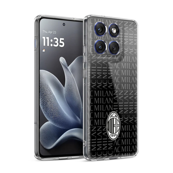 AC Milan Crest Patterns Black And Grey Soft Gel Case for Motorola Edge 70