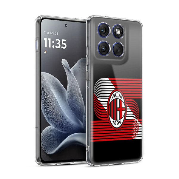 AC Milan Crest Patterns Diagonal Soft Gel Case for Motorola Edge 70