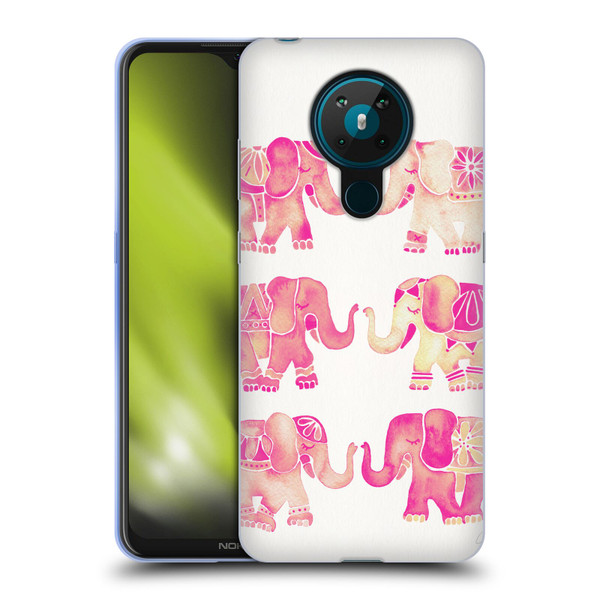 Cat Coquillette Animals 2 Pink Elephants Soft Gel Case for Nokia 5.3