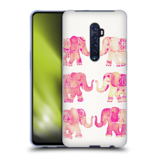 Cat Coquillette Animals 2 Pink Elephants Soft Gel Case for OPPO Reno 2