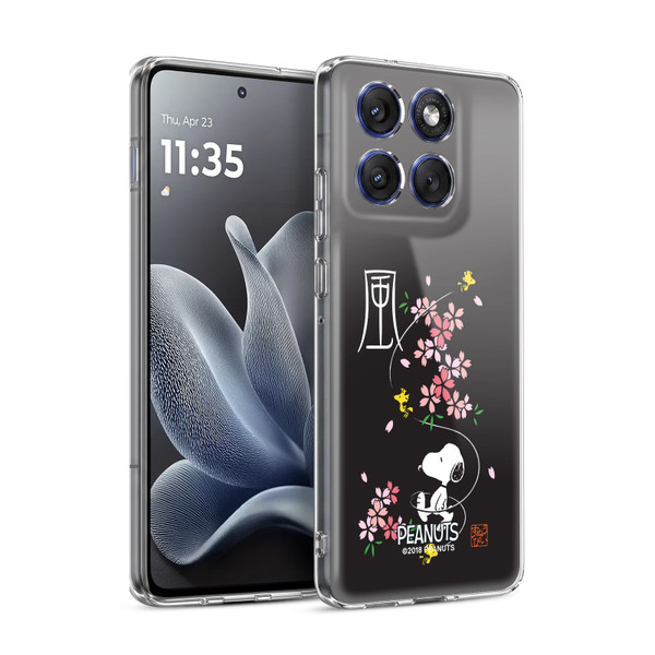 Peanuts Oriental Snoopy Cherry Blossoms Soft Gel Case for Motorola Edge 70