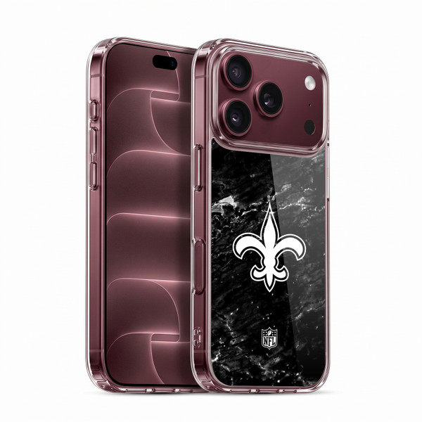 NFL New Orleans Saints Artwork Marble Soft Gel Case for Apple iPhone 18 Pro