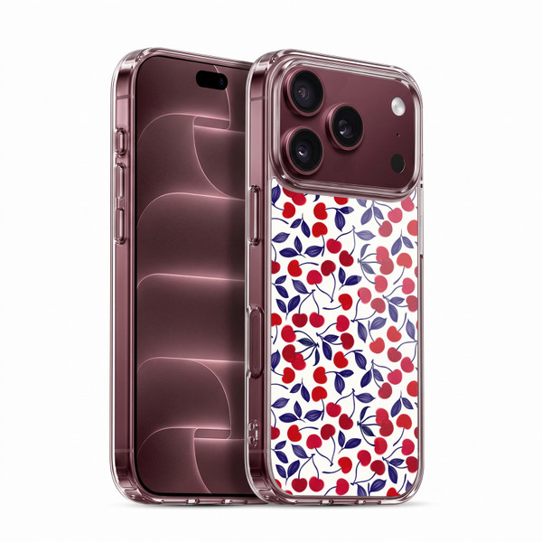 Head Case Designs Fruit Prints Cherry Soft Gel Case for Apple iPhone 18 Pro