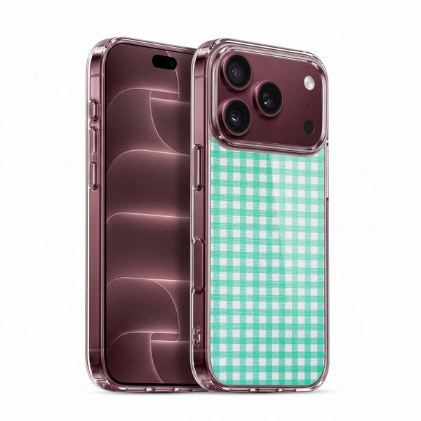 Head Case Designs Gingham-Patterns Green Soft Gel Case for Apple iPhone 18 Pro