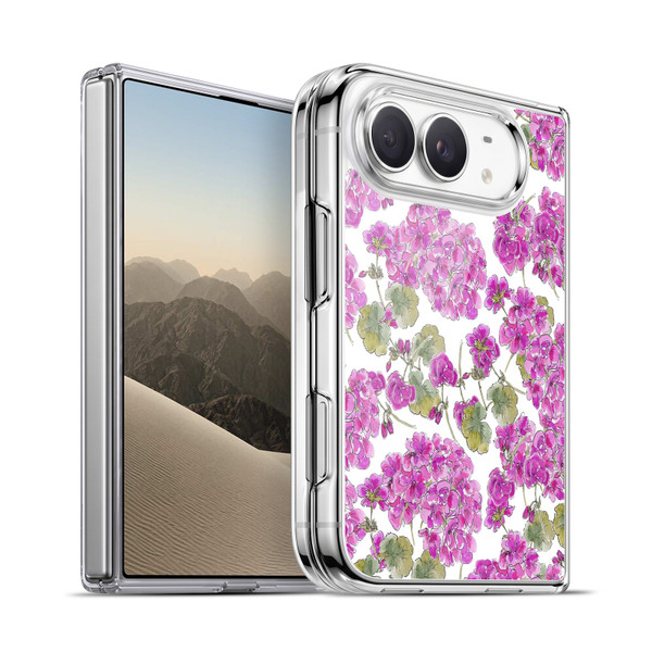 Anis Illustration Flower Pattern 2 Purple Soft Gel Case for Apple iPhone Duo