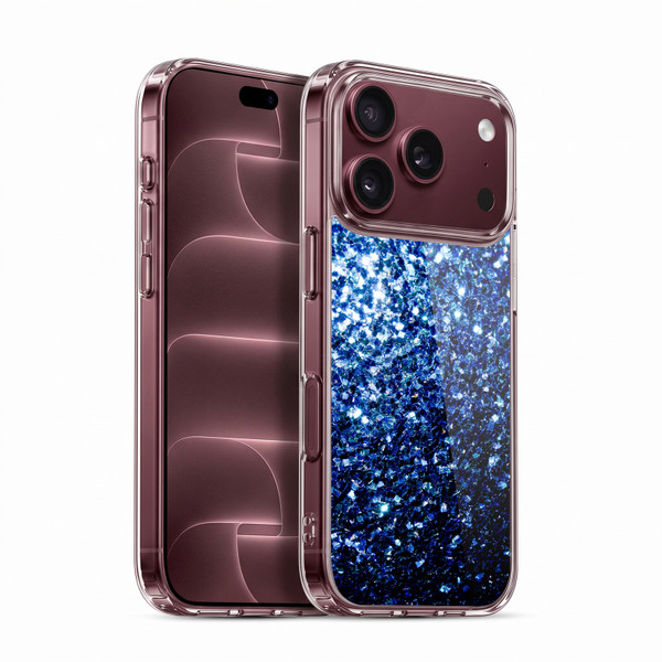 PLdesign Glitter Sparkles Dark Blue Soft Gel Case for Apple iPhone 18 Pro