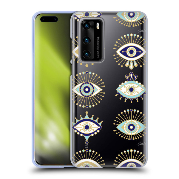 Cat Coquillette Evil Eye Blue Gold Soft Gel Case for Huawei P40 5G