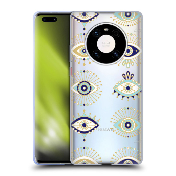 Cat Coquillette Evil Eye Blue Gold Soft Gel Case for Huawei Mate 40 Pro 5G