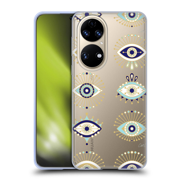 Cat Coquillette Evil Eye Blue Gold Soft Gel Case for Huawei P50