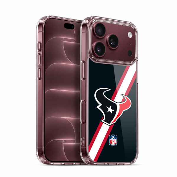 NFL Houston Texans Logo Stripes Soft Gel Case for Apple iPhone 18 Pro
