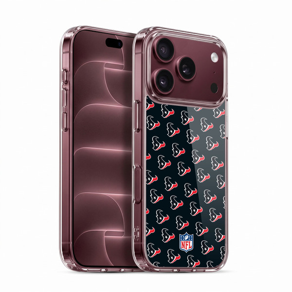 NFL Houston Texans Artwork Patterns Soft Gel Case for Apple iPhone 18 Pro